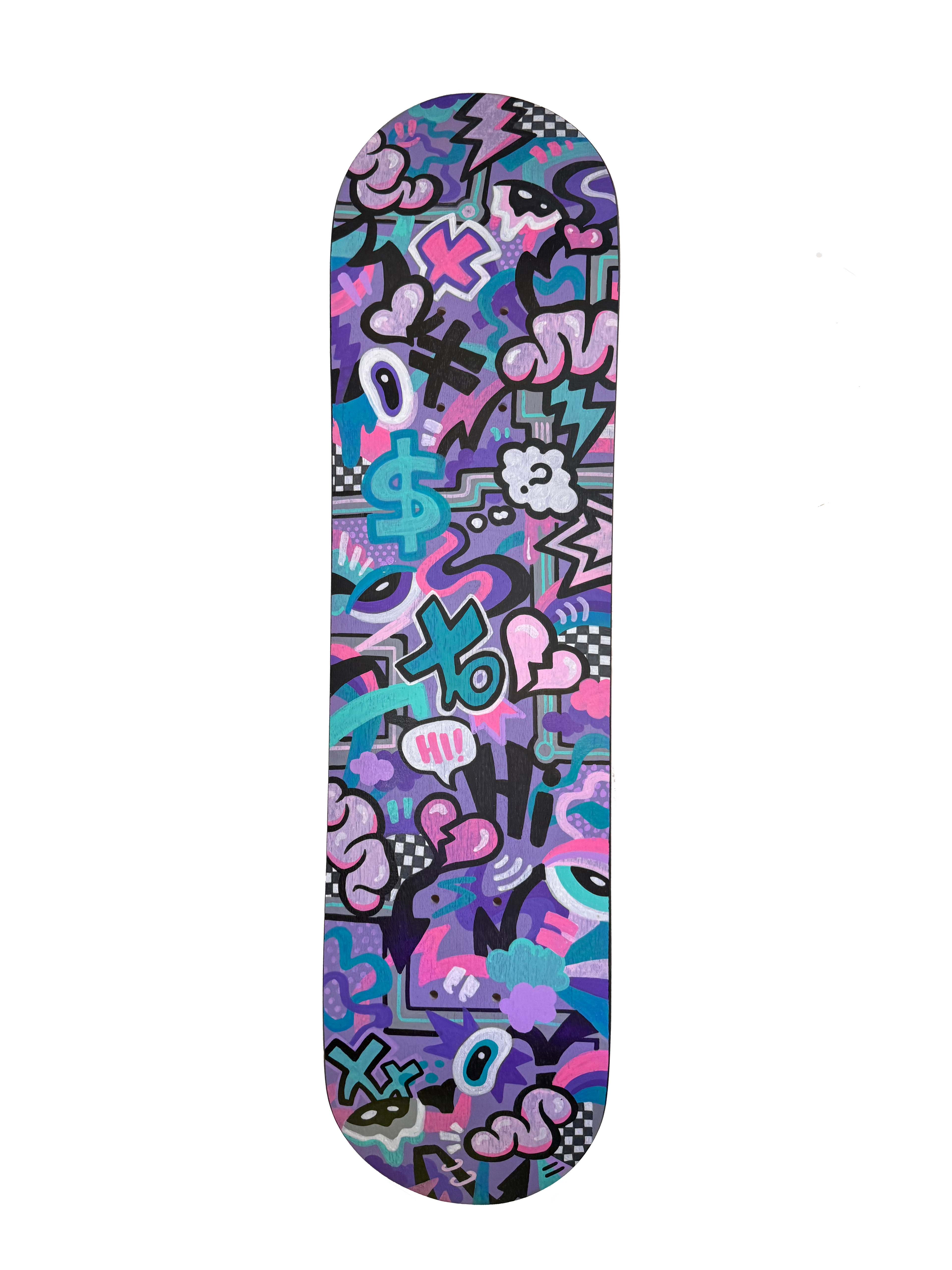 Electric Chaos Original Painted Skateboard
