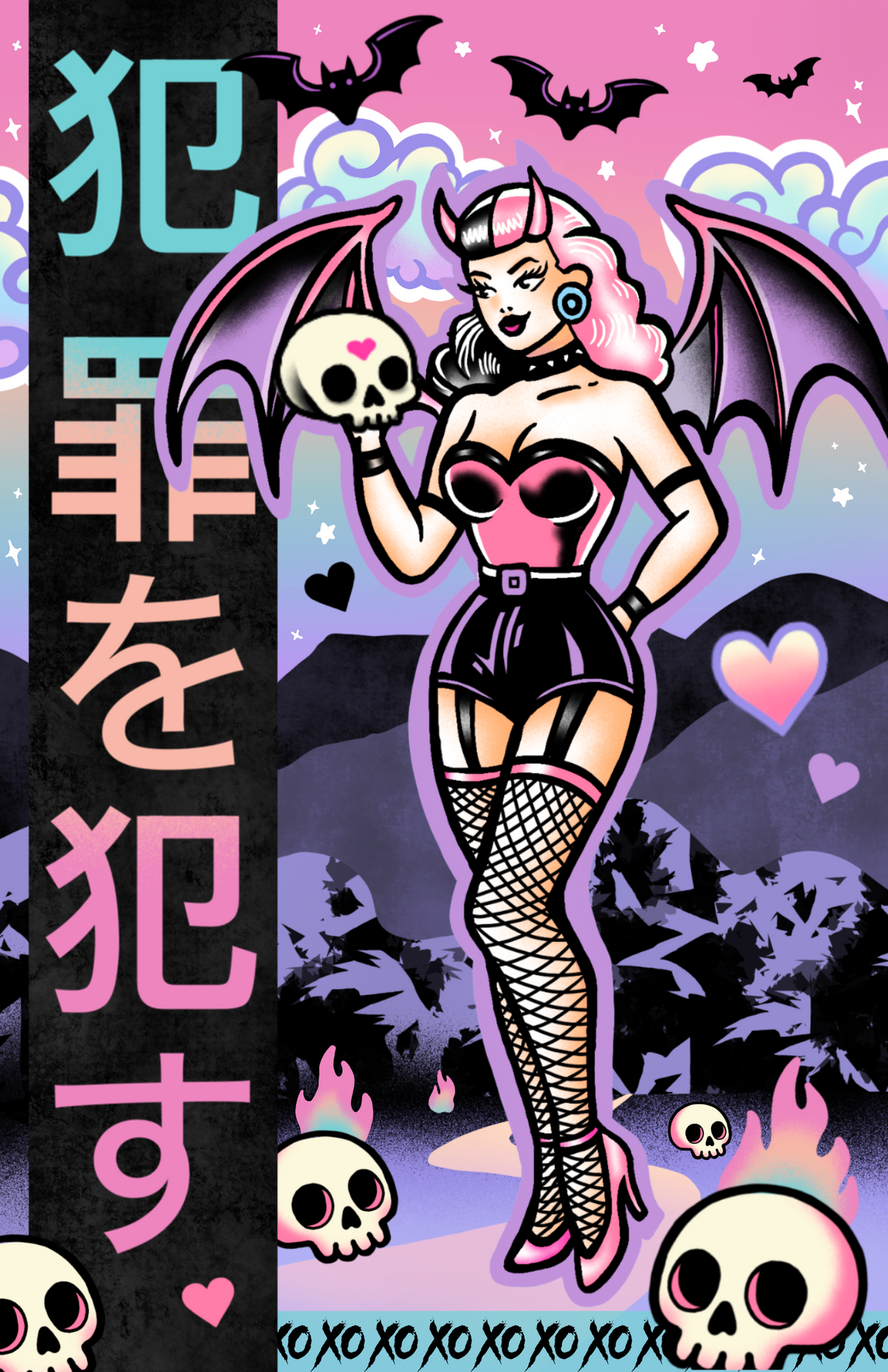 "Bat Babe" Limited Edition Print by Steph Burr
